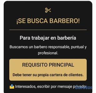Se busca barbero con cartera de clientes