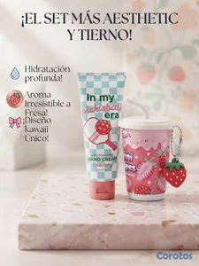 Kit de crema de manos y wipes con olor a fresa 