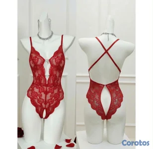 Lencería sexy para mujer, lencería de encaje de una pieza.