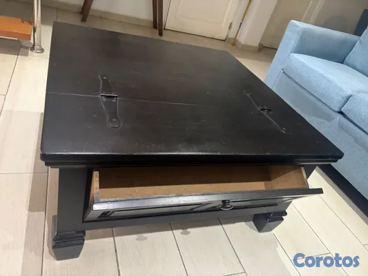 muebles y colchones - Mesa de centro de madera color negro 2