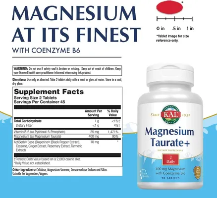 Salud y Equipamiento Médico - Taurato De Magnesio 400mg Kal - Un - Unidad A $2100 2