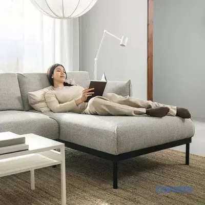 muebles y colchones - ÄPPLARYD sofá 4 plazas con chaiselongue, Lejde gri 4