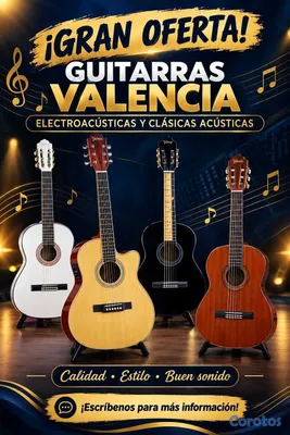 instrumentos musicales - *Guitarra Valencia Electro acústica  y clasica  5