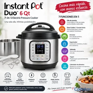 Instant Pot Duo 6 Qt 7-en-1 – Olla de Presión Eléc