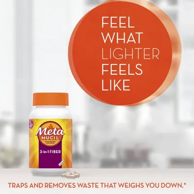 Salud y Equipamiento Médico - Metamucil 3 En 1 Suplemento De Fibra 160 Capsulas 5