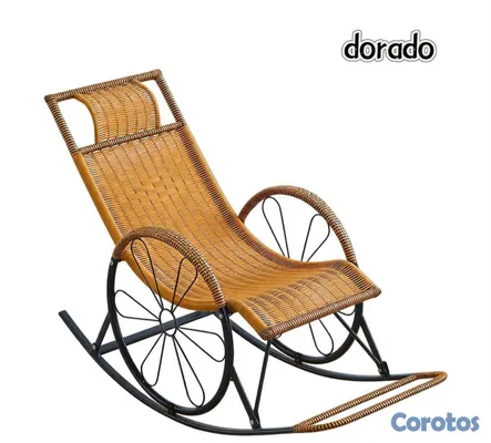 muebles y colchones - silla mecedora ratán sintético para exterior o pat 2