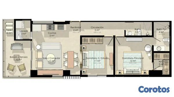 apartamentos - Apartamentos en construccion y  en venta (75mts2) en la Evaristo Morales 3