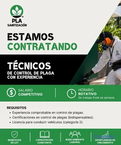 ¡Estamos Contratando Técnicos de Control de Plagas! 