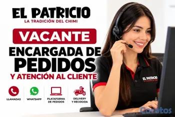 empleos disponibles - ENCARGADA DE PEDIDOS Y ATENCIÓN AL CLIENTE