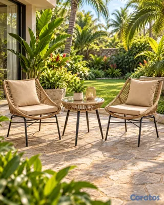 herramientas, jardines y exterior - Juego de terraza 3 piezas  4