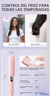 salud y belleza - Wavytalk Plancha de pelo a vapor para menos daño por calor 3