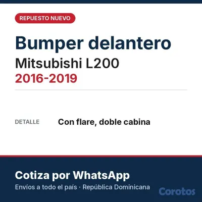repuestos - Bumper delantero y trasero nuevo – Toyota, Hyundai 4