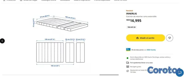 muebles y colchones - CAMA EXTENDIBLE IKEA INCLUYE TABLILLA 5