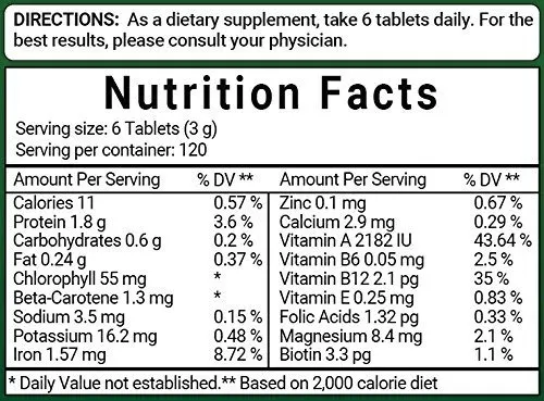 Salud y Equipamiento Médico - Clorella Y Espirulina Organica 3000mg, 720 Tabletas 6