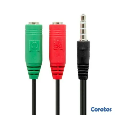otros electronicos - Adaptador divisor de audio audifono y microfono con conector 3.5mm 3