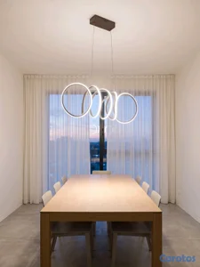 Lámpara de techo LED anillos en espiral, diseño moderno -comedor o sala