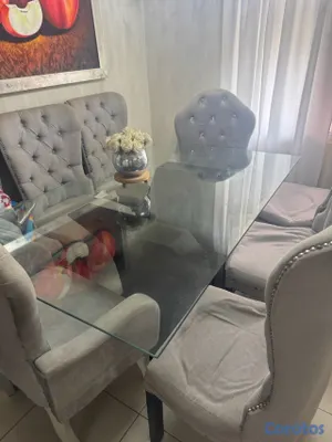 muebles y colchones - Juego De Comer Mesa De Vidrio Y 8 Silla.por Motivó De Viaje 10