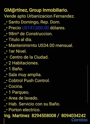 apartamentos - Apartamento En La Urbanización Fernández 13