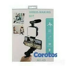 camaras y audio - Kit de video making AY-49 de 3 luces ideal para podcast y videos 7