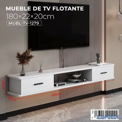 decoración y accesorios - Mueble flotante para TV

Material: Madera 

Medida: 180x22x20cm. 2