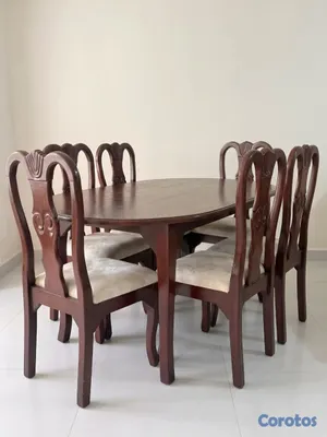 muebles y colchones - Hermoso Juego de Comedor de 6 Sillas en Caoba – Ex 4