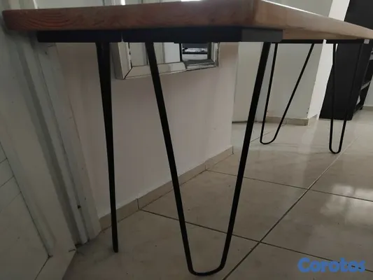 decoración y accesorios - Repisa de madera con patas de hierro.
 6