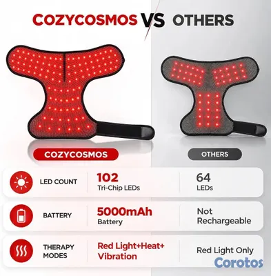 Salud y Equipamiento Médico - 🔥 ¡TERAPIA DE LUZ ROJA PARA HOMBRO! 102 Calor + Vibración Recargable 5000mAh 💪 4