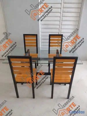 muebles y colchones - muebles de metal y madera combinada  8