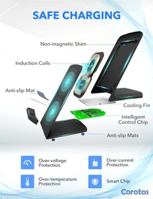 otros electronicos - CARGADOR INALÁMBRICO SENEO PARA CELULARES 10W CARGA RÁPIDA 3