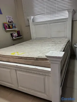 muebles y colchones - cama en roble auténtica con colchón incluido  7