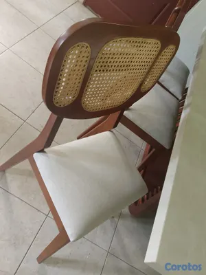 muebles y colchones - Hermoso juego de comedor de seis sillas. 4