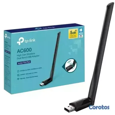 accesorios para electronica - ADAPTADOR DE RED USB WIFI TP-LINK AC600 ARCHER T2U PLUS, 2.4GHZ/200MBPS, 5.0GHZ 3