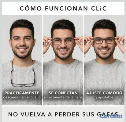 joyas, relojes y accesorios - Gafas de Lectura Plegables  con Conexión Magnética y Diseño Unisex (+3.00)  6