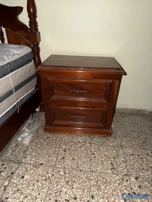 muebles y colchones - Juego de cama en Caoba (incluye colchón)  2