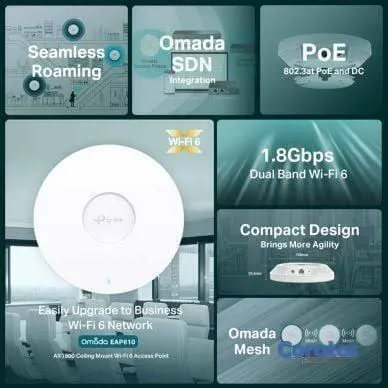 accesorios para electronica - ACCESS POINT TP-LINK AX1800, WIFI 6. HASTA 1201 MBPS EN 5GHZ Y 574 MBPS  2