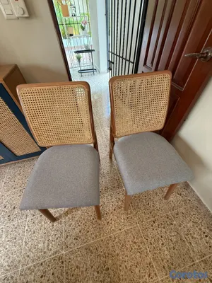 muebles y colchones - 2 Hermosas sillas de madera y pajilla (NUEVAS) 2