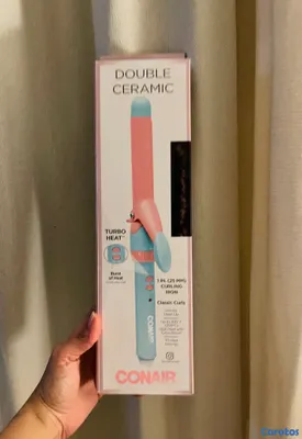 salud y belleza - Rizador de pelo de doble ceramina CONAIR, no queda el pelo.  3