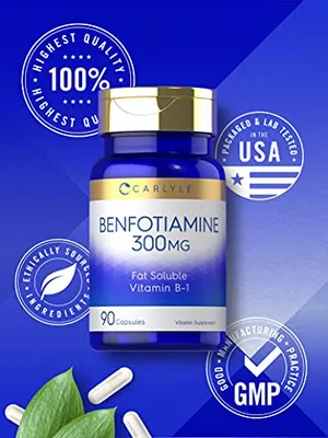 Salud y Equipamiento Médico - Benfotiamina 300mg 90 Capsulas | Vitamina B1 | Promueve El A 5