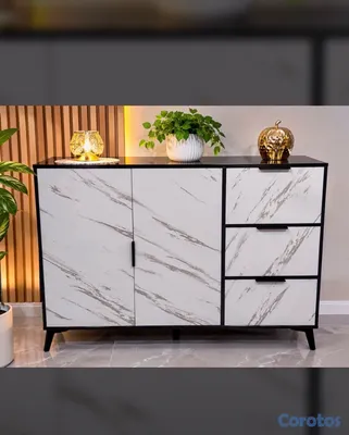 decoración y accesorios - *CREDENZA DECORATIVA CON GABETAS*

▪️MATERIAL:*MADERA*

▪️ COLOR: *GRIS* 3