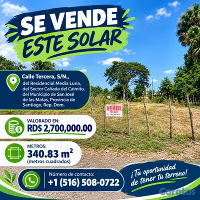 solares y terrenos - se vende este solar en San José de las matas 

📐 Área: 340.83 m
 2