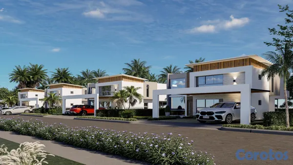 casas vacacionales y villas - Vista Cana, Amplias Villas con 4 habitaciones con piscina 3