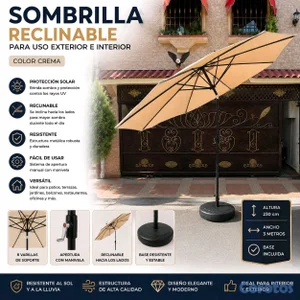 sombrilla reclinable con base 
