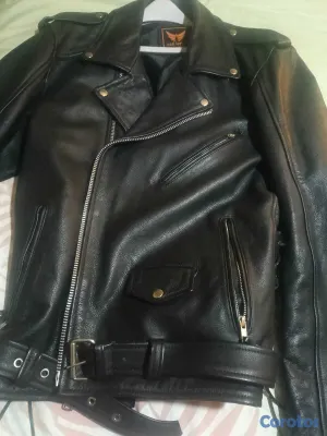 ropa para hombre - Chaqueta de piel original para biker y rockers  5