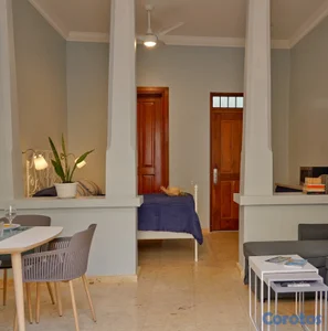 Apartaestudio amueblado con patio y terraza en zona colonial