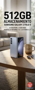 512GB de almacenamiento.
Sansumg Galaxy Z Fold 5. 
