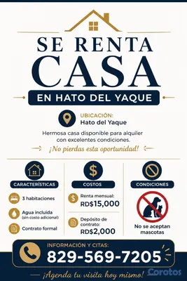 casas - Casa en HATO del Yaque, SEGUNDO NIVEL. Dos depósitos. 15.000 Y 2.000 DE CONTRATO 6