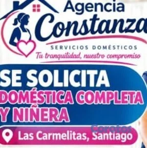 AGENCIA SOLICITA DOMÉSTICAS COMPLETAS Y NIÑERAS CO