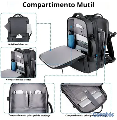 ropa para mujer - Mochila expandible multifuncional con compartimento para laptop y ropa  2