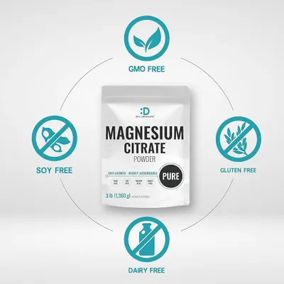 Salud y Equipamiento Médico - Citrato De Magnesio En Polvo 500 Mg, 3 Libras Sin Sabor 3