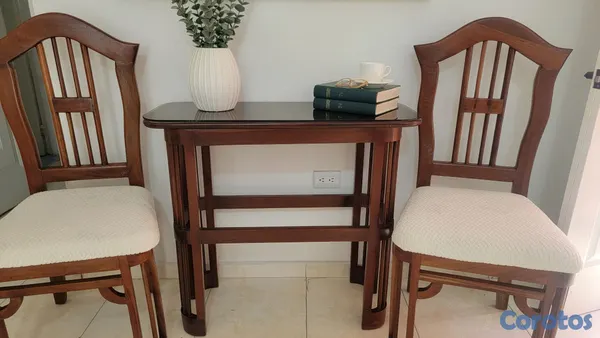 muebles y colchones - Combo de caoba, repisa y sillas con estilo clásico único. 6